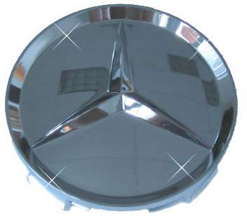 CHROME Wheel Center Caps Mercedes Benz Rim Emblem Hub-0