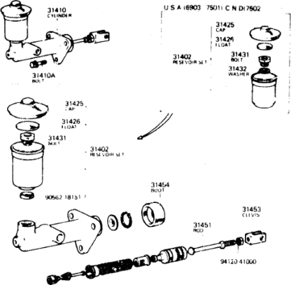 Clutch Master Cylinder for Toyota Land Cruiser 71-80 FJ40 55-3151