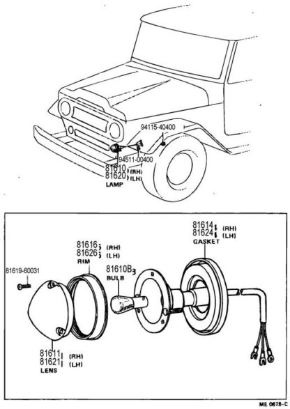 Front Indicator Lamp Assembley for Land Cruiser 1958-10/69-0