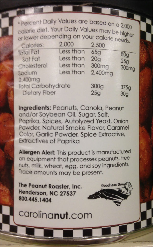 ONE 12 oz Can of Carolina Nuts in Carolina BBQ Peanuts Flavor Snack Mesquite-19842