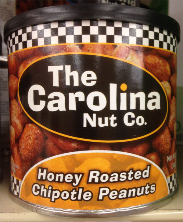 ONE 12 oz Can of Carolina Nuts in Honey Roasted Chipotle Peanuts Flavor Snack-0