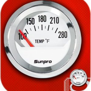 SunPro 2" electrical water oil temperature gauge 12V Filter radiator Water Pump-0