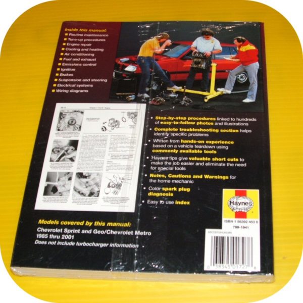 Repair Manual Book Chevy Sprint & Geo Metro 85-01 Shop-11262