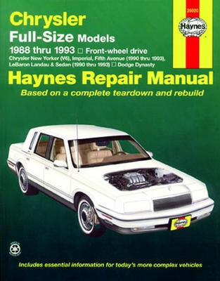Repair Manual Book Dodge Dynasty Chrysler New Yorker-0