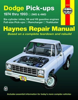 Repair Manual Book Dodge Pickup Truck D150 74-93 Ram-0