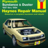 Repair Manual Book Dodge Shadow Ply Sundance Duster new-0