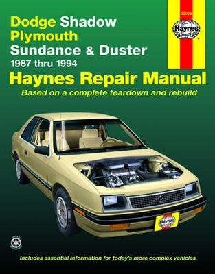 Repair Manual Book Dodge Shadow Ply Sundance Duster new-0