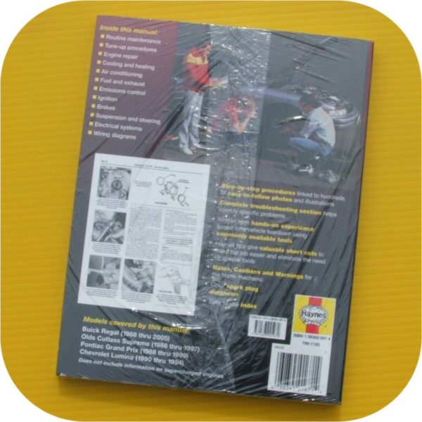 Repair Manual Book Cutlass Supreme & Pontiac Grand Prix-11587