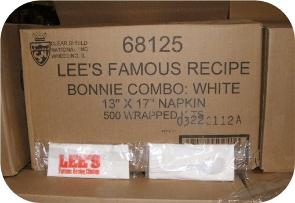500 Lee's Chicken Sealed Napkin Packs spork case-0