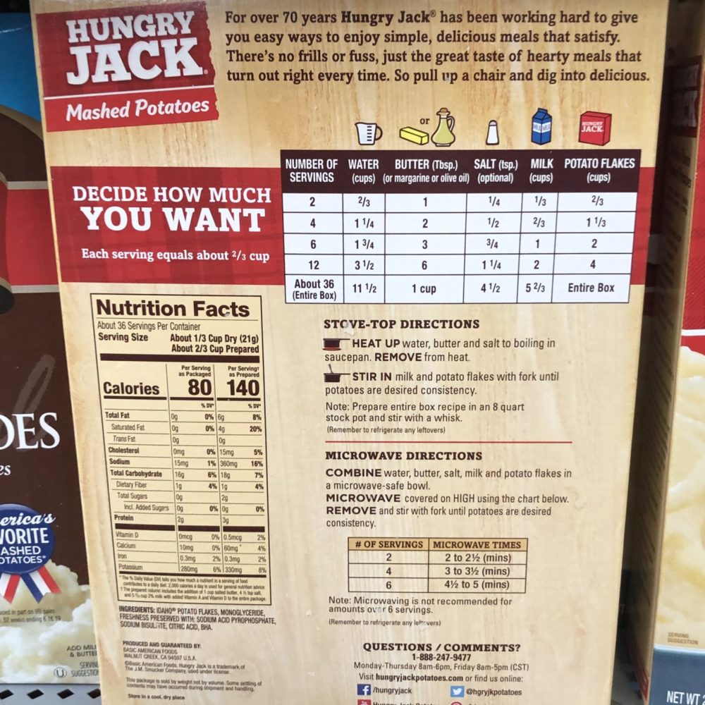 Hungry Jack Mashed Potatoes 26.7 OZ Instant Dried Gravy Taters – JT ...