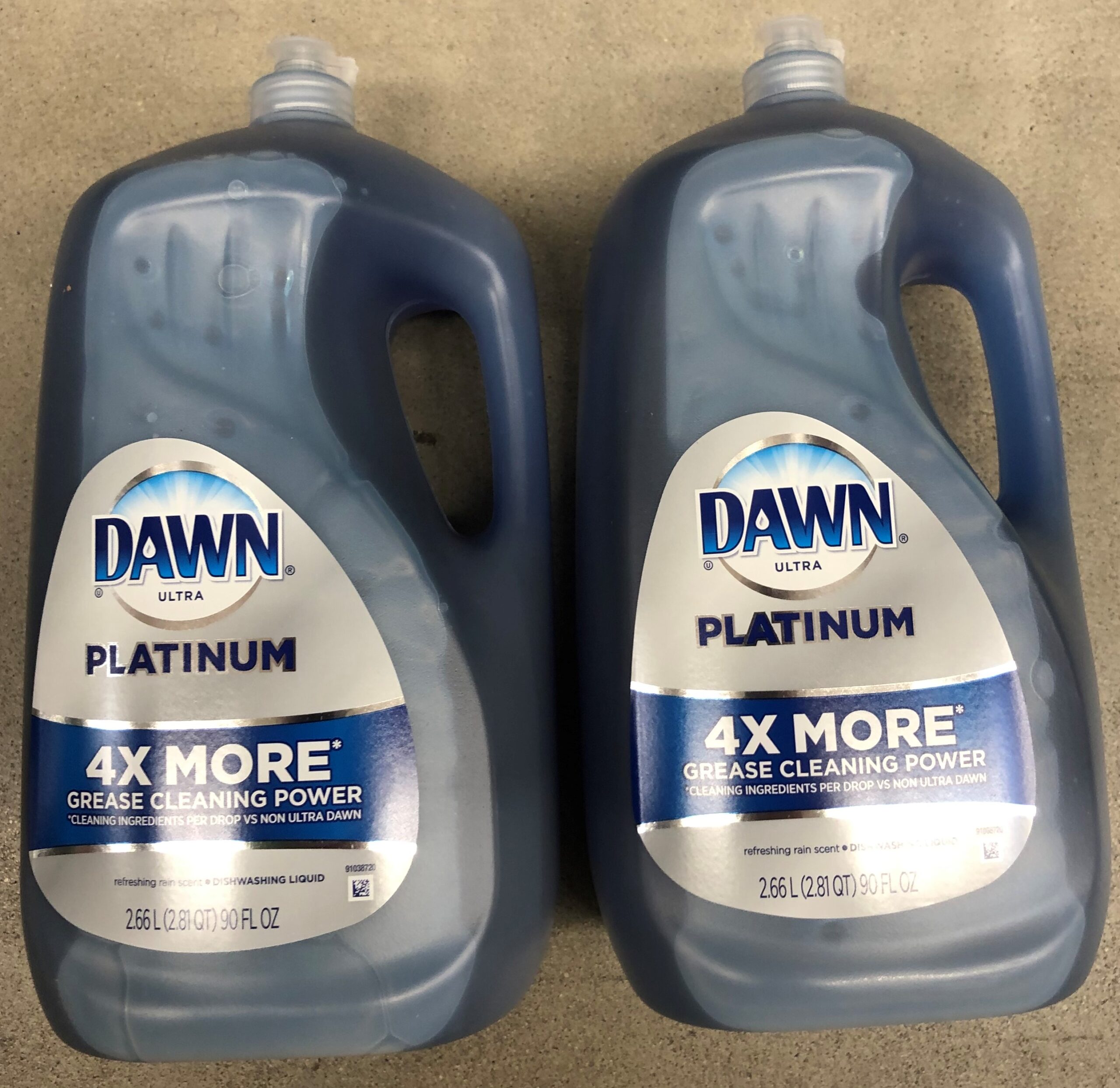 2 Bottles Dawn Platinum Dishwashing Liquid Dish Soap Refreshing Rain 90 oz  37000639626