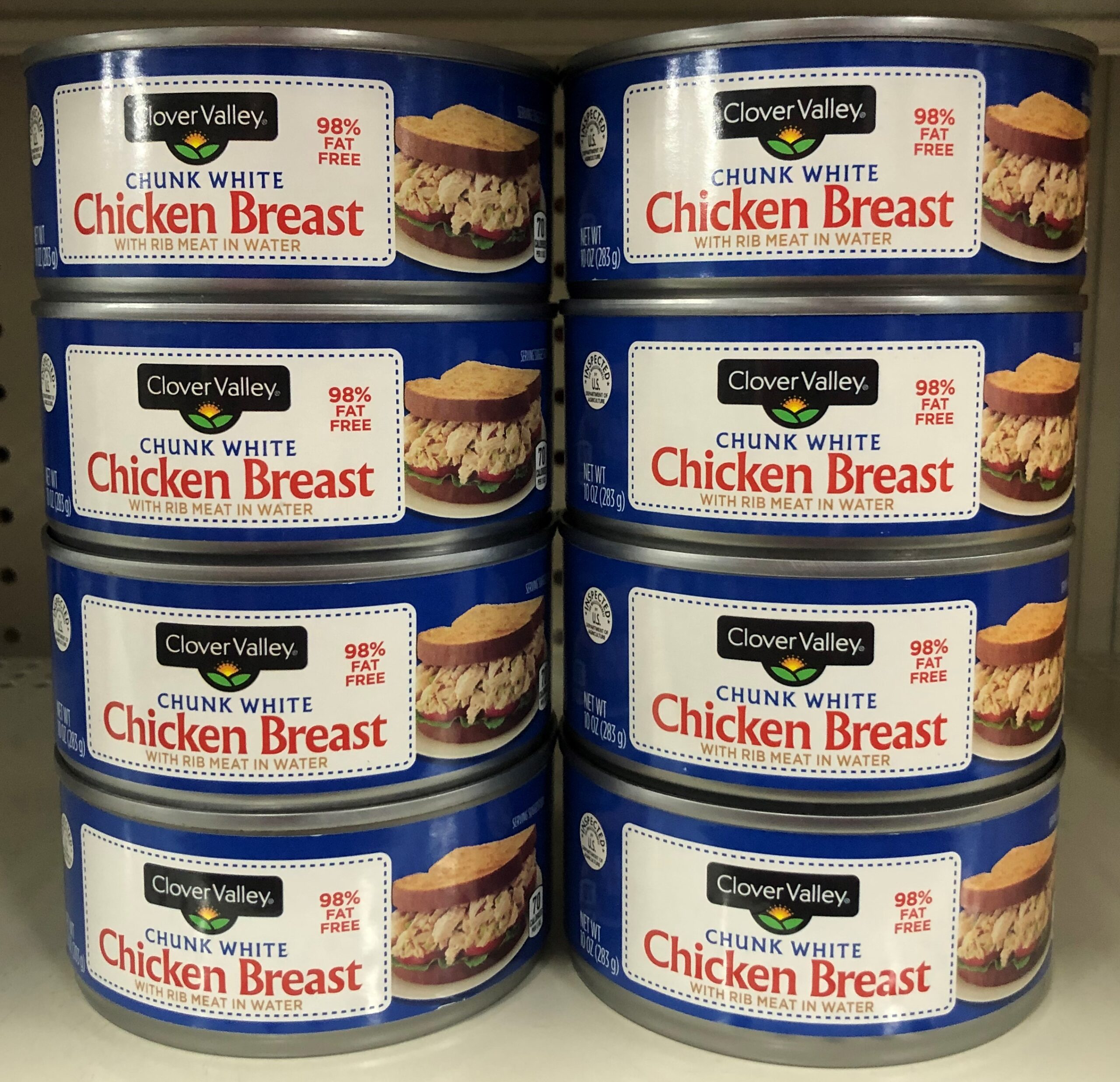 8 CANS Clover Valley Chunk White Chicken Breast 10 Oz Can Salad Meat