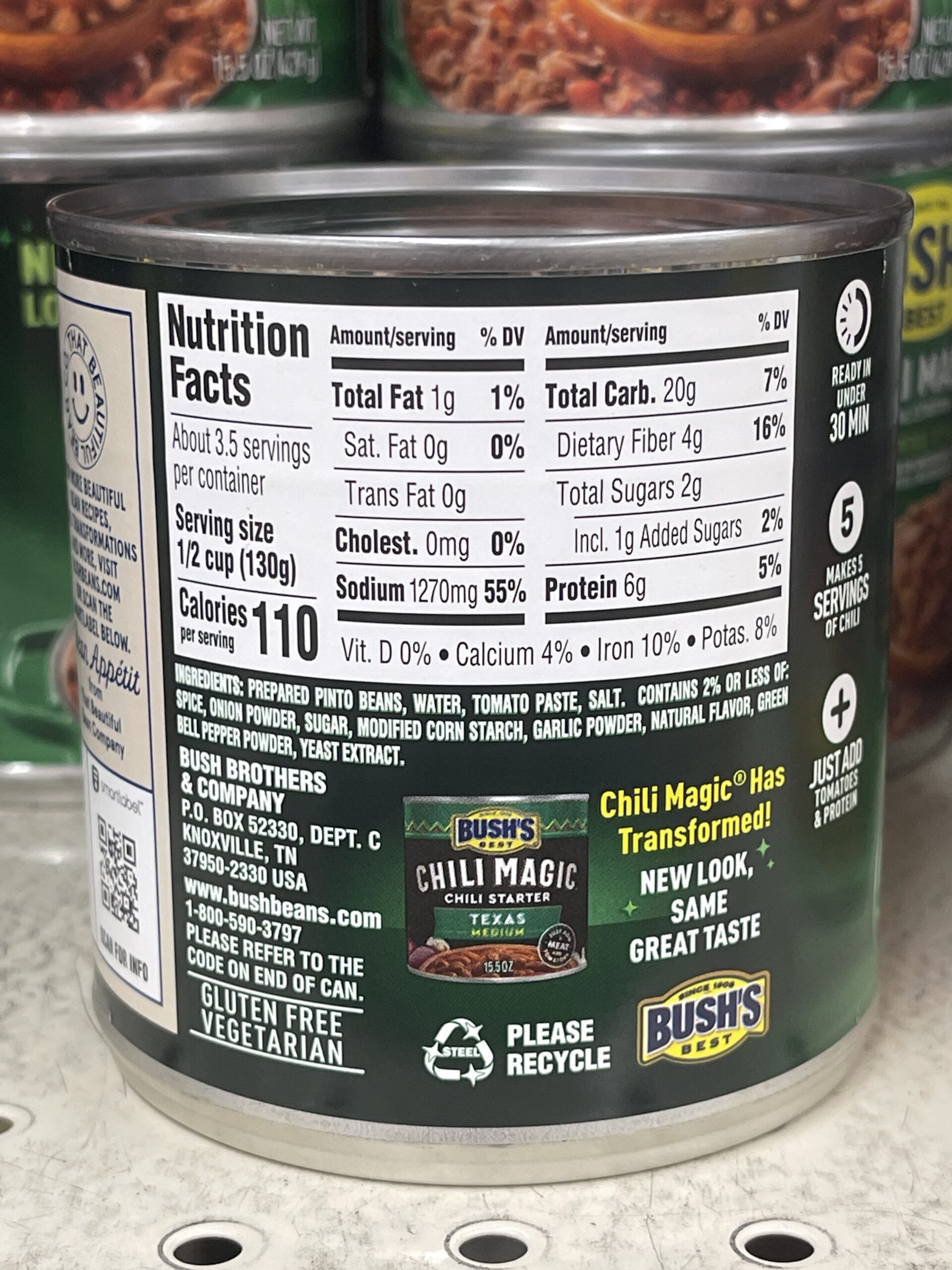 BUSH'S BEST Canned Texas Recipe Chili Magic Chili Beans Starter (Pack of  12), Source of Plant Based Protein and Fiber, Low Fat, Gluten Free, 15.5 oz  - The Sumerian Bread Shop —